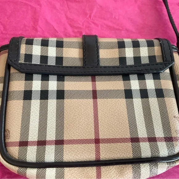 Burberry Tan and Black Check Crossbody Bag - Picture 3 of 13